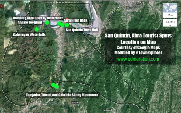 San Quintin, Abra Travel Itinerary and Tourist Spots Map
